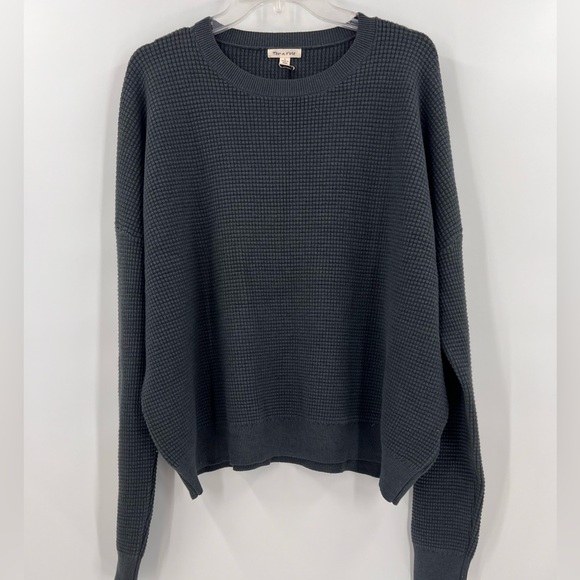 Tea n rose WAFFLE TEXTURED SWEATER IN BLACK new size large - Picture 2 of 11